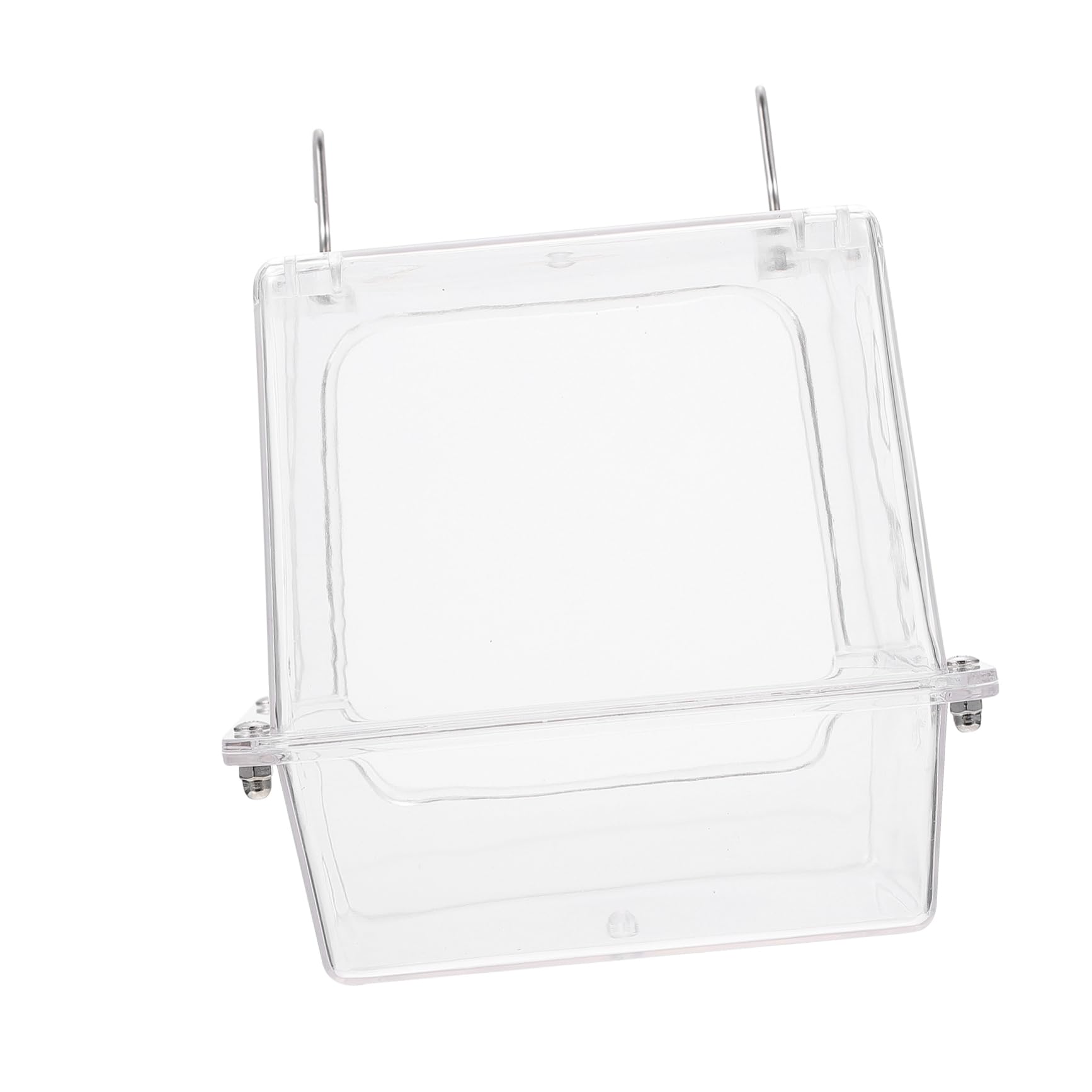 WOONEKY Bagnetto per Pappagalli da Appendere in Acrilico Resistente e Facile da Usare, Vasca da Bagno per Uccelli per Gabbia, Accessorio Pratico per Bagno degli Uccelli