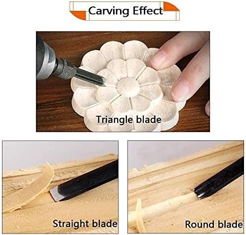 Electric Wood Chisel Carving Tool High Speed Electric Chisel Tool Wood Carving Machine with 5 Blades Set TDF