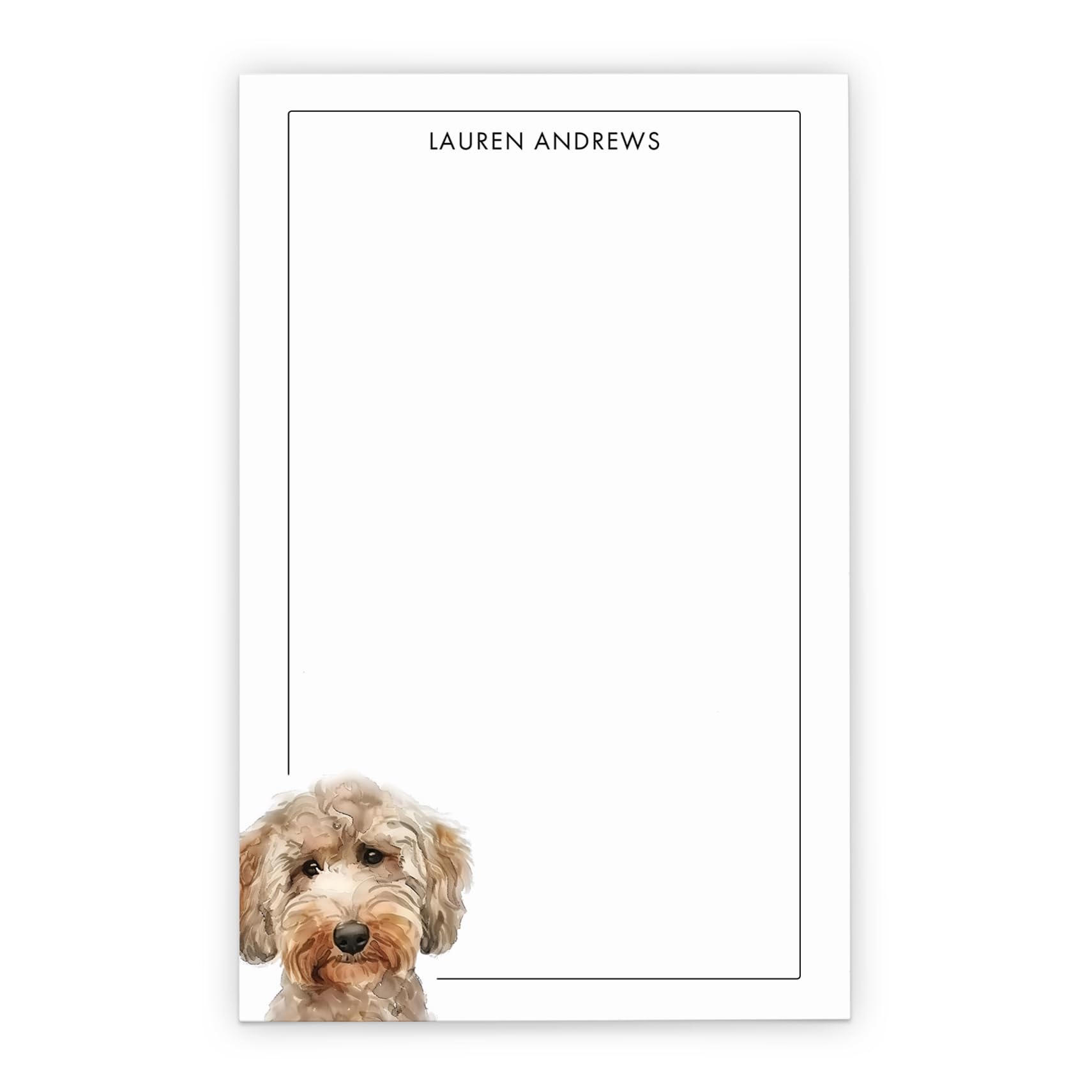 Goldendoodle Personalized Notepads With Name, Choose Your Dog Breed, Puppy Stationery Set For Writing Letters, Golden Doodle Note Pad For Notes,