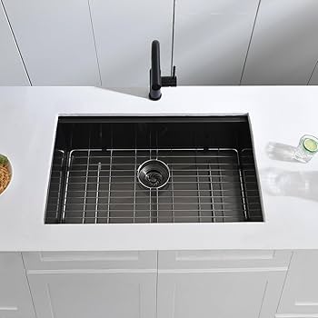 32x19 Inches Black Kitchen Sink Undermount 32 Inch Black