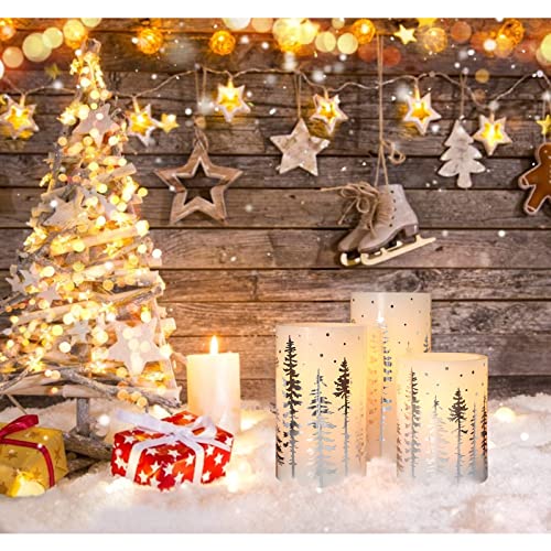 Gorge Moment Flameless Candles With Remote, Holiday Christmas Tree Flickering Real Wax Led Pillar Candles, Battery Operated Candle Lights, Xmas Decorations Gift Farmhouse Home Decoration thumb #6