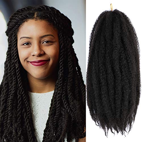 6 Packs Marley Hair Marley Braiding Hair Marley Braid Crochet Hair Long Afro Kinky Curly Hair For Faux Locs or twist Synthetic Fiber Hair Extensions (18 INCH, 2#)