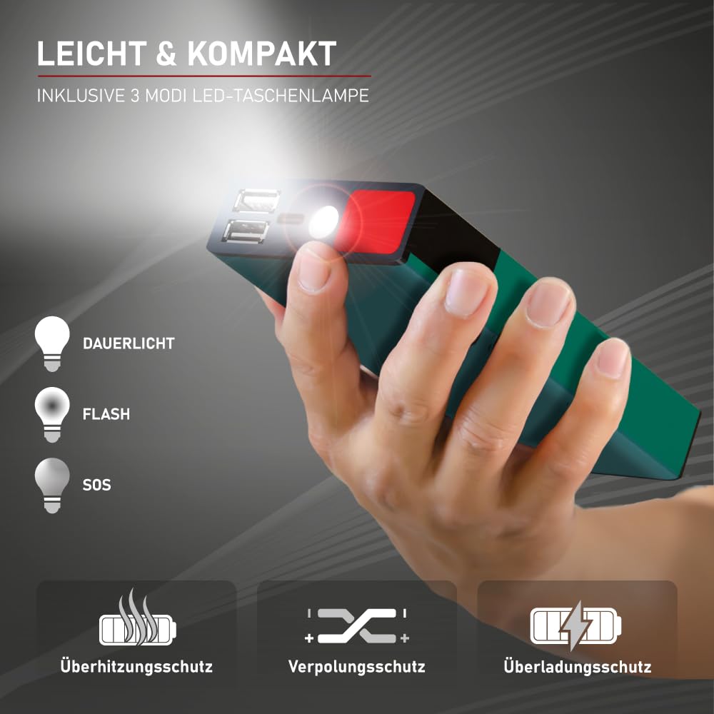 LOADCHAMP Starthilfe Powerbank 12V 10000mAh 500A Auto Jump Starter Gerät