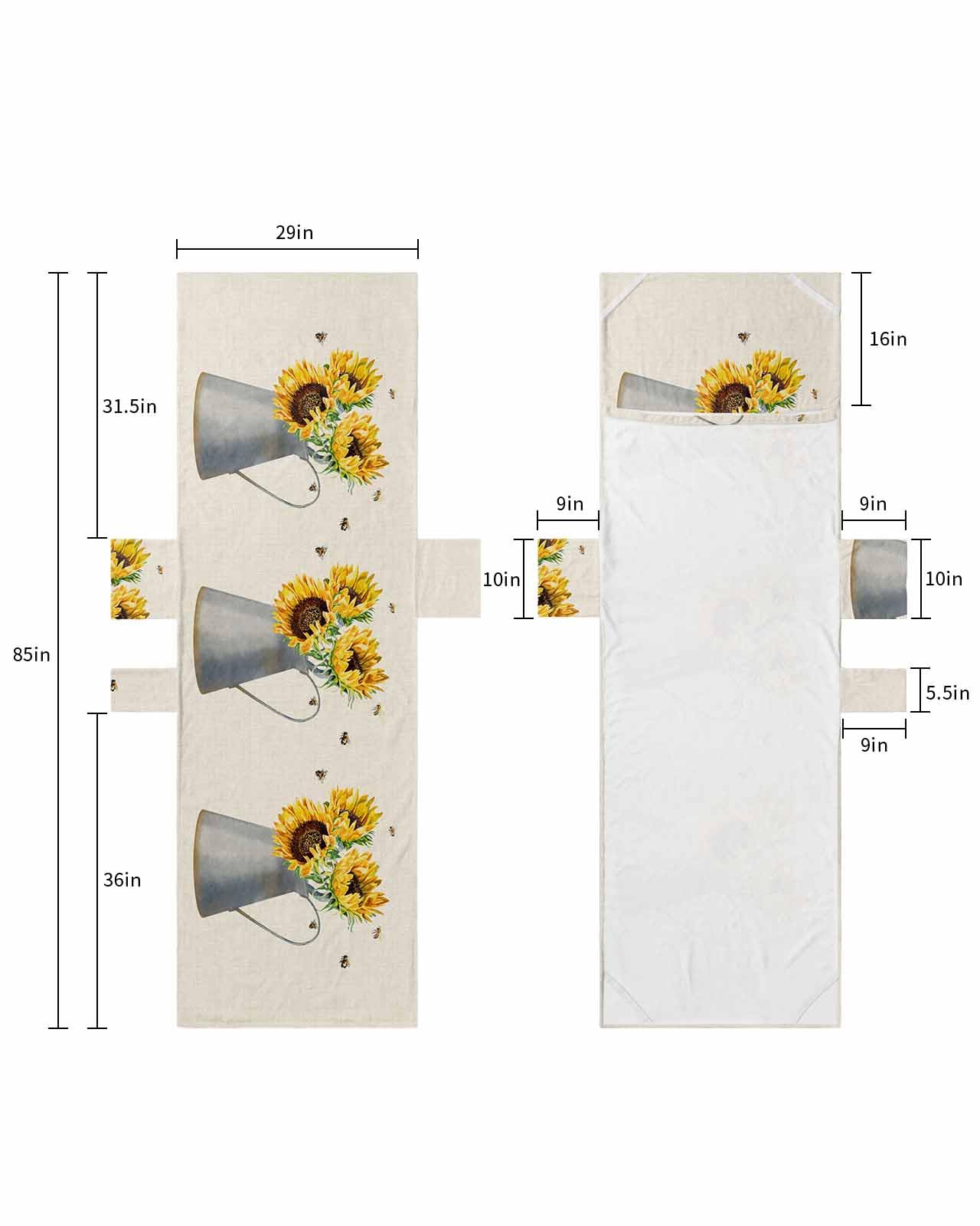 Sunflowers Beach Lounge Chair Towel Cover, Soft Chaise Lounge Towel with Side Pockets Patio Pool Chairs Cover for Beach/Pool Sunbathing 29x85 Summer Bee Botanical Floral Rustic