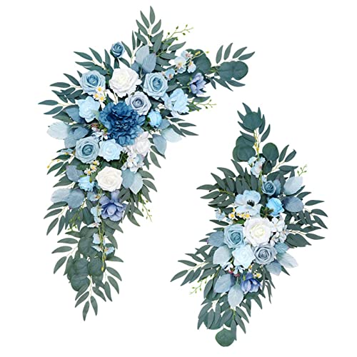Etyldya 2 Guirnaldas Colgantes de Flores Artificiales con Hojas, Ideales como Centro de Mesa, para de Boda, Decoración de Puertas, Dormitorios Y