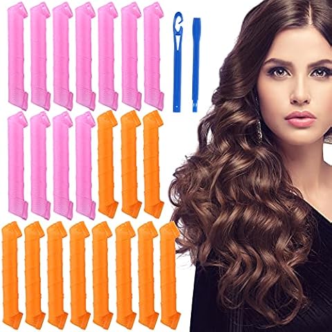 Curler - Manual Rollers Heatless Curls Magical Spiral Curling Hair Styling Kit for Long / Short Hair, Curler Set with Styling Hooks 22 Pieces Cover