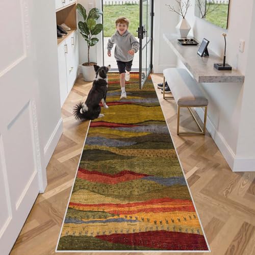 Alfombras de área lavables para salón comedor y pasillo antideslizante de 110x200 2