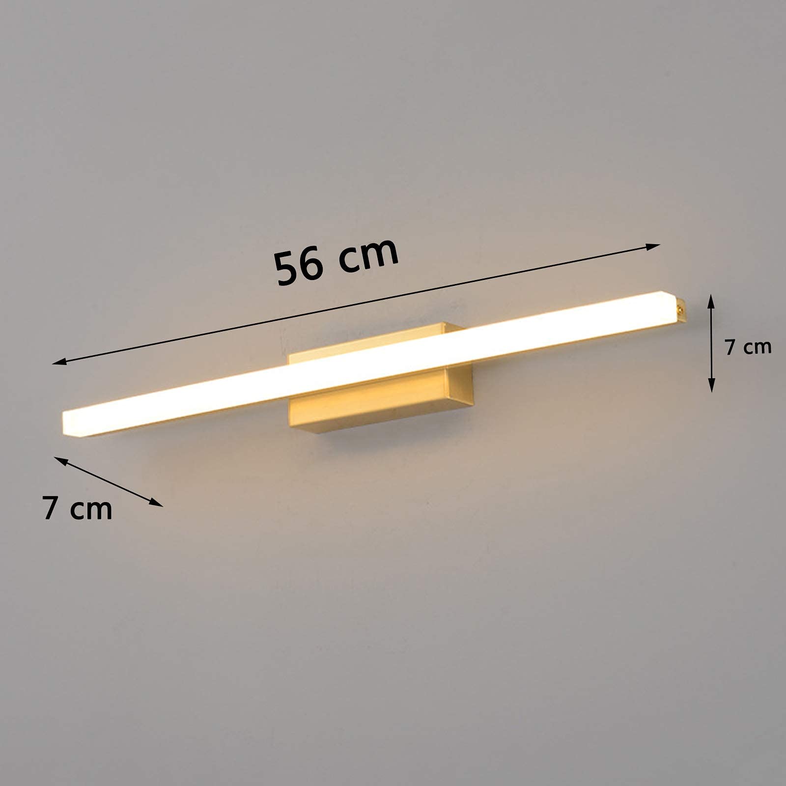 Luz Delantera de Espejo Vintage 9W Luz Delantera de Espejo LED Metal y acrílico Esmerilado Ajuste de 180 Grados 3 Cabezas Luces de Espejo de baño Lámpara de Pared Impermeable Ilumin