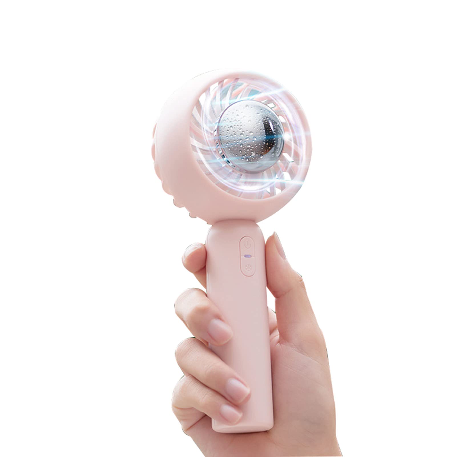 EGwvdgmb Portable Mini Fan, Portable Mini Fan 2000mAh USB 3 Speeds Ice Cool Handheld White Pink(Pink Rosa)