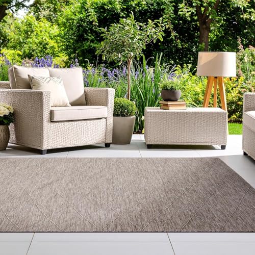 LUXE WEAVERS Non-Slip Beige Outdoor Area Rug
