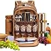 WLOWS Zaino da Picnic per 4 Persone Borsa Termica con Set di Stoviglie E Coperta,B