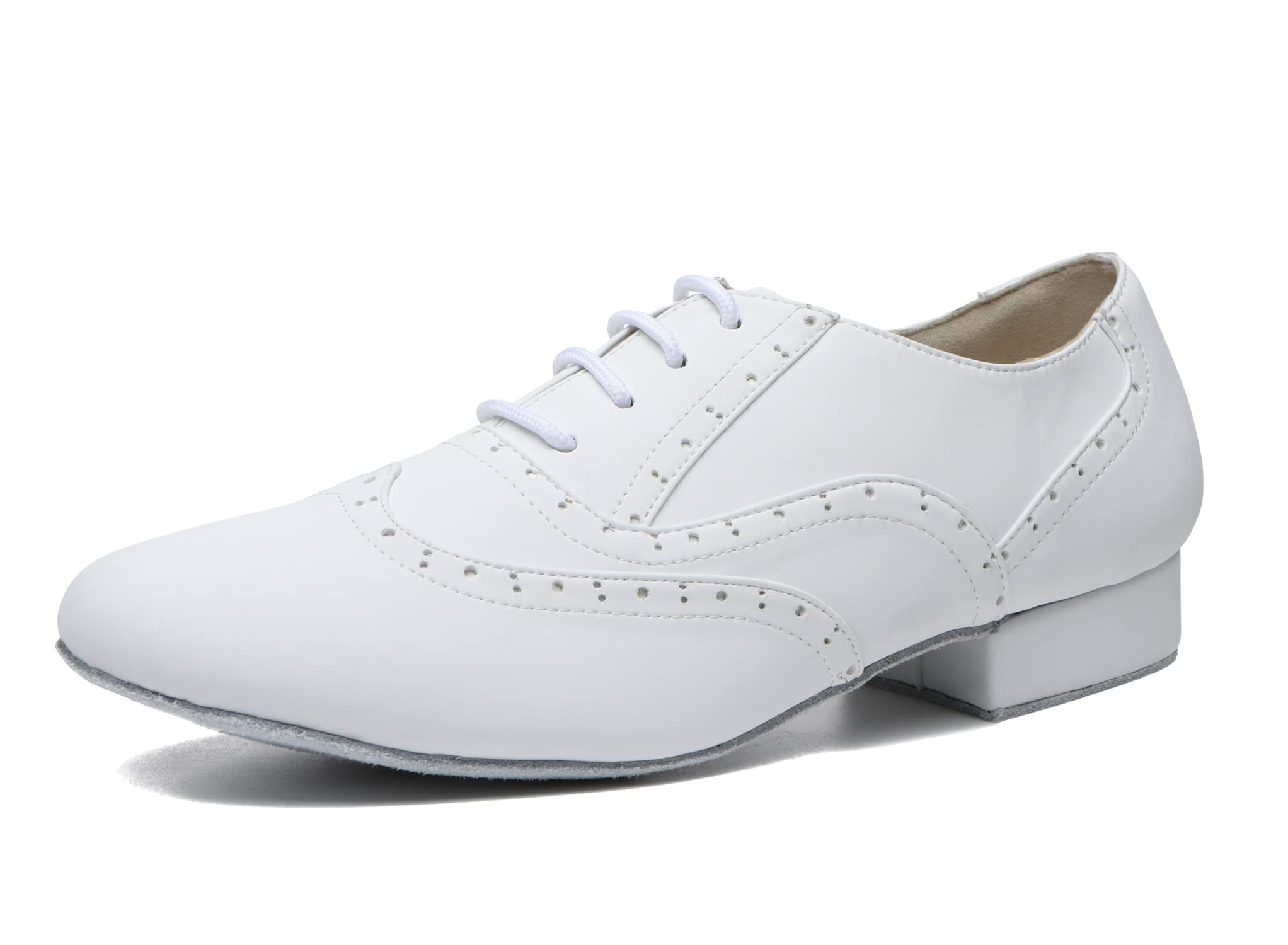 Minishion Dancing Shoes for Men 1" Standard Heel Leather Ballroom Dance Shoes