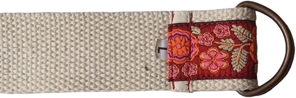 KVR Handmade Fashion Belt Cotton Jacquard floral Designer waist double d ring vintage multicolored ladies girl teen women image 4