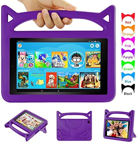 Fire HD 8 Tablet Case Kids- Auorld Light Weight Shock Proof Handle Kid-Proof Cover Kids Case for All-New HD 8 Tablet(Compatible with 8th/7th/6th Generation) (Purple)
