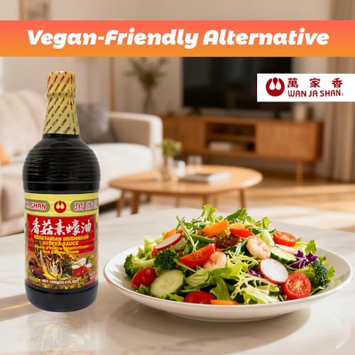 image for Wan Ja Shan Vegetarian Mushroom Oyster Sauce, 33.8 fl. oz. VEGAN. NON-