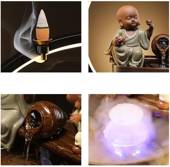 Indoor Fountain Tabletop Fountain Circulating Water Fountain Home Entrance Living Room Corner Cabinet Creative Backflow Fragrance Decoration Ornaments Tabletop Fountain