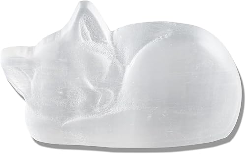 Miniatura 7 de Runyangshi Lobos de cristal de selenita natural, piedra curativa, energía exquisita, adornos tallados, masaje curativo espiritual, protección de