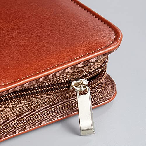 Porte-documents d'affaires en cuir marron chic pour réunion - 5