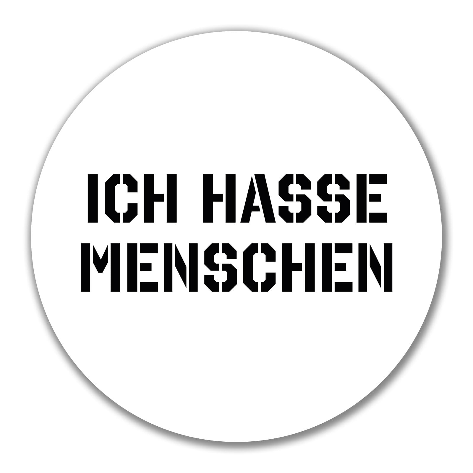 Huuraa Aufkleber Aufkleber Ich hasse Menschen Dekosticker, 10 cm Durchmesser