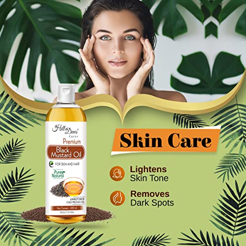 Image of Black Mustard Oil 200 ml Pure Unrefined Cold Pressed For Skin and Hair