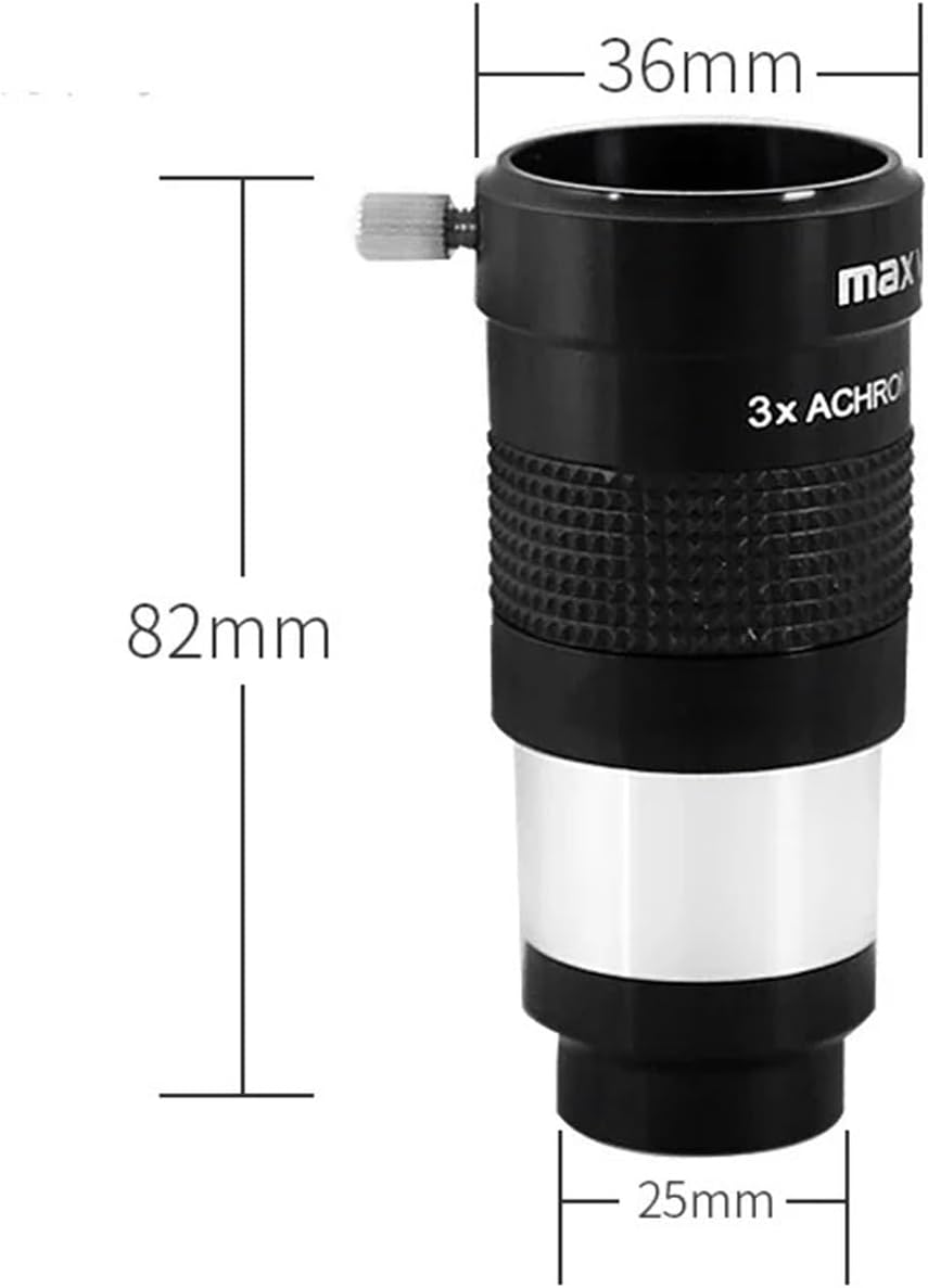 Telescope Accessories, 1.25" Achromatic 3X Barlow Telescope Lens Professional Eyepiece for Astronomy,for Parts
