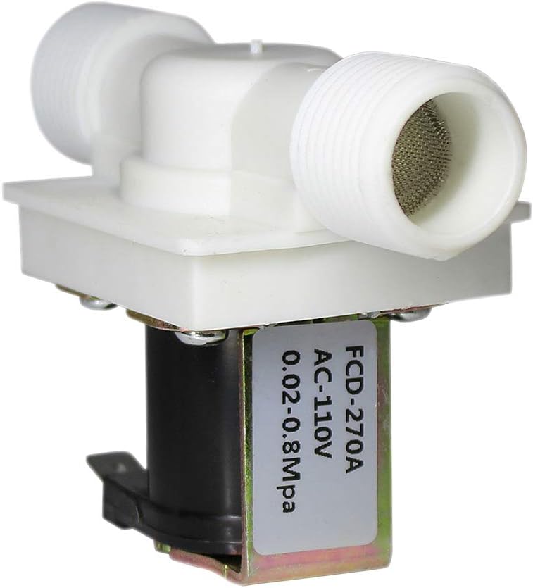 1/2" Solar Solenoid Valve/AC 110V Water Inlet Electric Solenoid Valve Normally Closed N/C 0.02 to 0.8mpa - Plastic Straight-Through Thread (AC 110V)