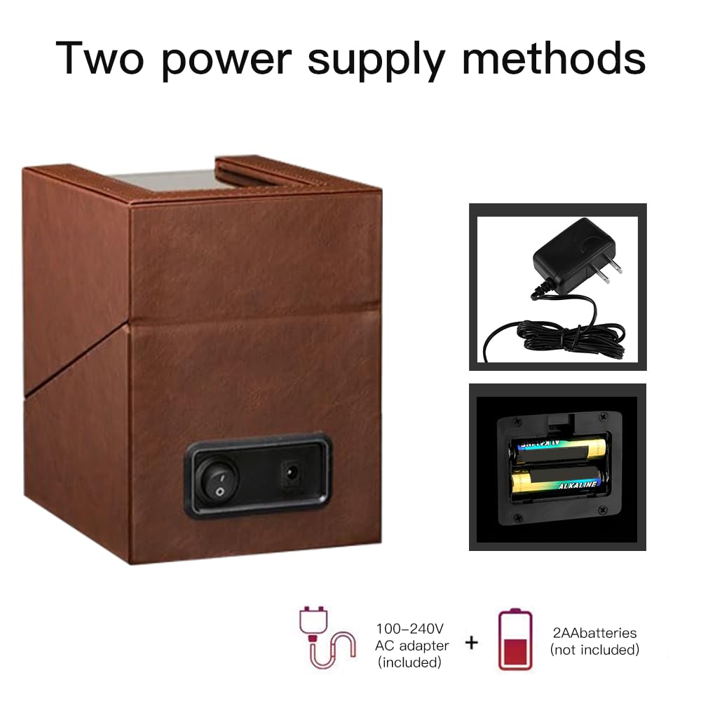 Automatische Uhrenbeweger Box Single Uhrenbeweger PU Leder Uhrengehäuse mit leisem Motor Batteriebetrieb Oder Netzteil für Automatikuhren…