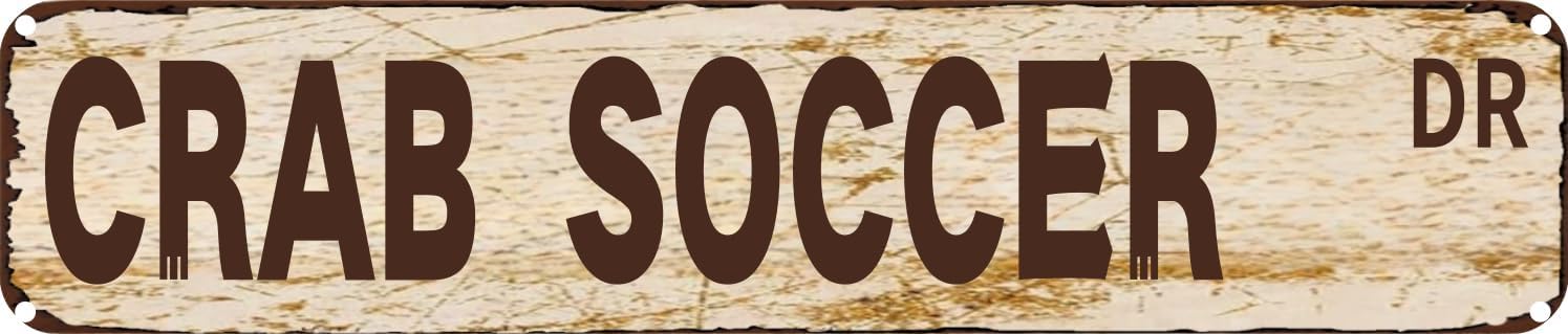 Vintage Tin Sign Retro Metal Wall Decor CRAB SOCCER DR Rustic Aluminum Plaque for Home,Bar,Kitchen,Garage,Man Cave 4x16 Inch