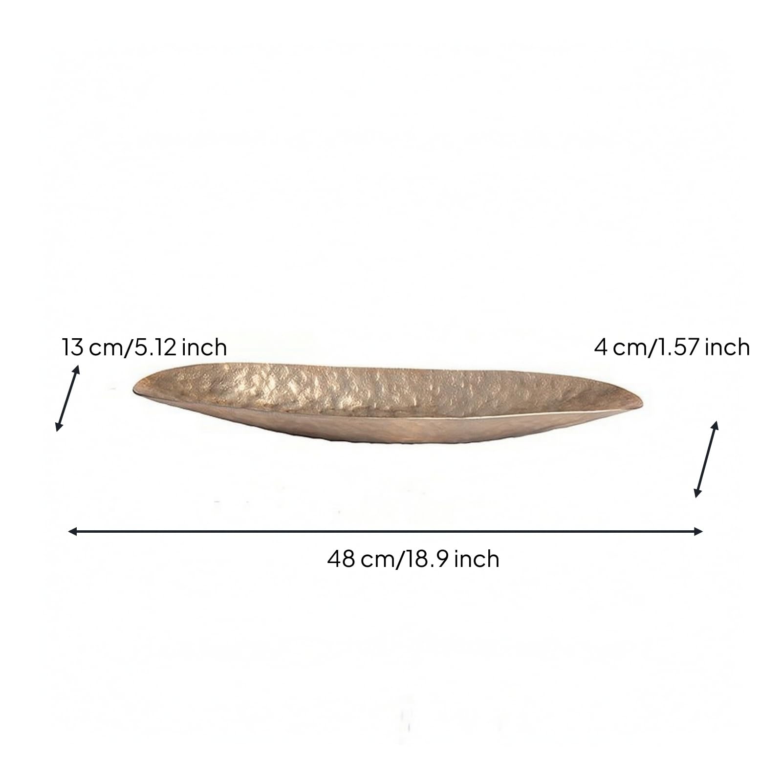 Bandeja Decorativa para Objetos Pequeños | Resistente Al Óxido, Bandeja con Acabado Galvanizado y Bordes Altos, Plateada, para Consola, Estantería, Oro, 48x13x4cm