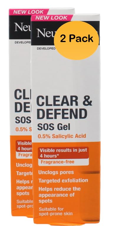 Clear and Defend SOS Face Gel 15ml for Spot-Prone Skin Oil-Free, Purifying, 0.5% Salicylic Acid, Help Reduce the Appearance of Spots (2 x 15ml)