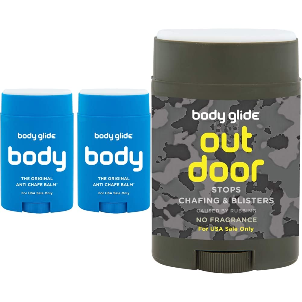 BodyGlide Original Anti Chafing Stick Balm 2-Pack + Body Glide Outdoor Anti Chafe Balm