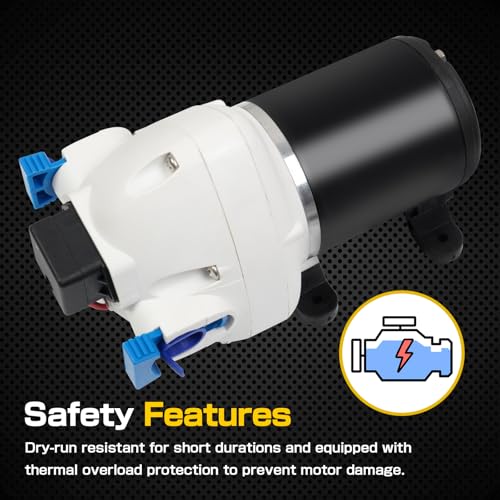 Image of RV Water Pump 3 GPM 50 PSI 12V DC Diaphragm Water Pump with Pressure Switch and Strainer Compatible with RV Marine Yacht Caravan Replaces R3526144D