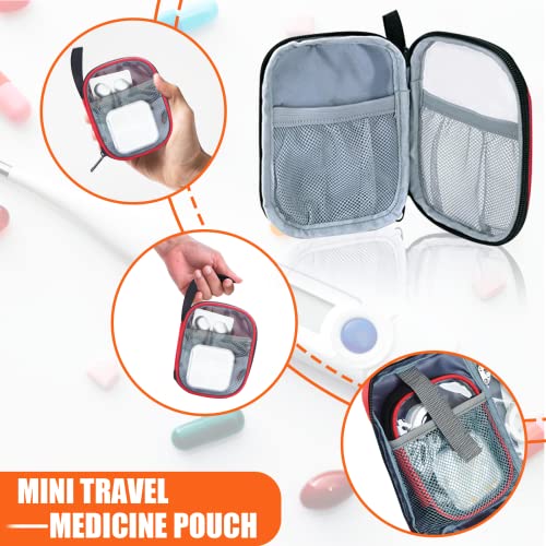Image of GDNasist Medicine Storage Bag, Pill Bottle Organizer for Emergency, Medicine Box Empty with Small Portable Pouch, First Aid Box for Travel and Home Storage | Medication Travel Carrying Bag for Emergency with Small Portable Pouch, First Aid Box for Travel and Home Storage, Red