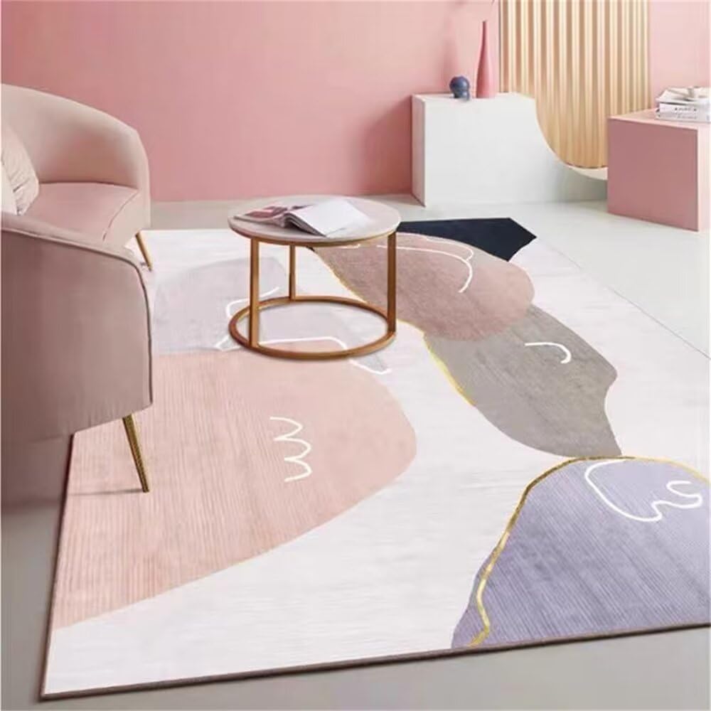 Tapis de salon violet doux et lavable, fini les sols froids en hiver