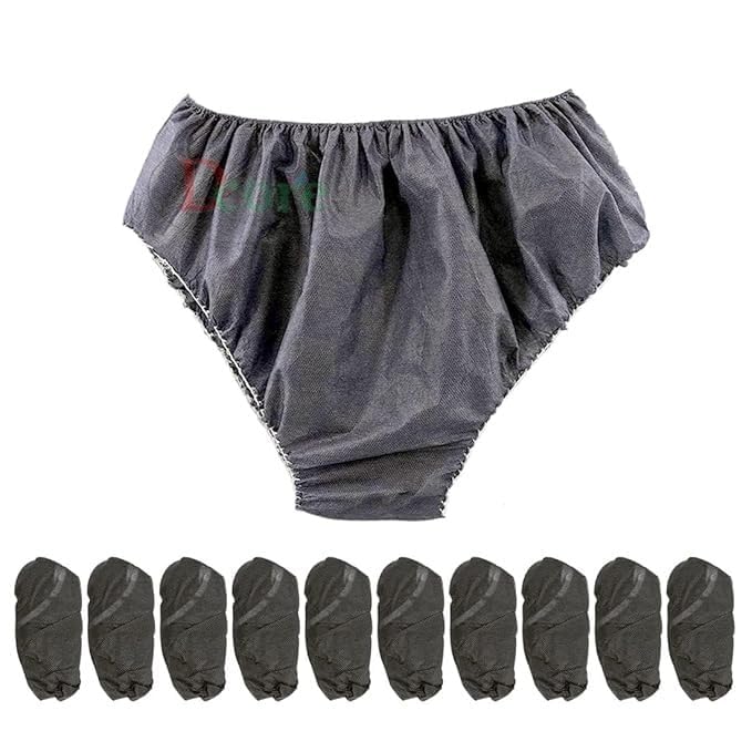 Disposable Panties for Women – Non-Woven Fabric Soft Use & Throw Briefs, Individually Wrapped Hygienic Innerwear (Black) (Free Size)-image-30