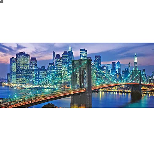 Diamond Painting Landscape Bridge London 110x50 cm (Inner 104x44 cm) 5D Diamond Pictures Art Landscape Cross Stitch Iconic Landscape Art Diamond Mosaic Painting with Diamonds Craft Buddy Crystal Art