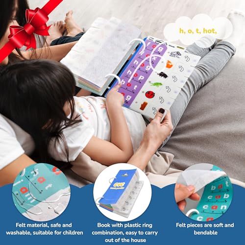 Image of CHEFAN CVC Word Spelling Games, Phonics Flash Card Sight Word Games, Preschool Kindergarten Learning Activities, Montessori Educational Toy Gift for 3 4 5 6 Year Old Kids
