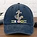 Boat Anchor Name in Nautical Flags - Personalized Vintage Washed Denim Cap