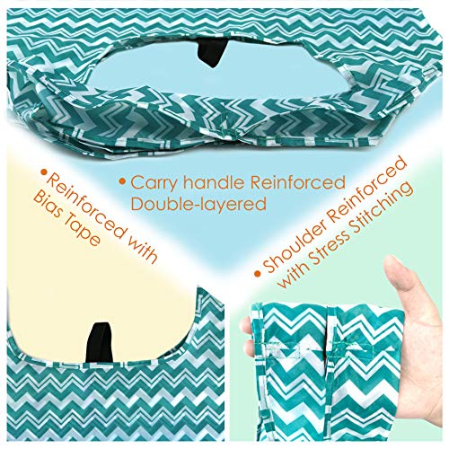 Beegreen Reusable Grocery Bags Lightweight Durable Shopping Bags Washable Foldable 12 Pack Xlarge Classic Geometric Design Gift Tote Grocery Bags With Elastic Band And Separated Zipper Storage Pouch #TOP4