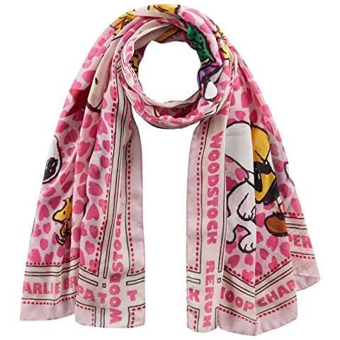 CODELLO Damen,PEANUTS Schal mit Snoopy & Co. aus recyeltem Polyester Cover