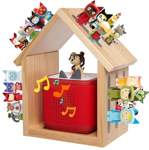 Image of for Tonies Shelf, Compatible with Toniesbox 1 and Toniesbox 2 Tonies Magentic Wall Shelf for Creative Tonies Figures 12-40 Characters Wooden Tonie Storage Shelves for Kids Play Room(House Shape)