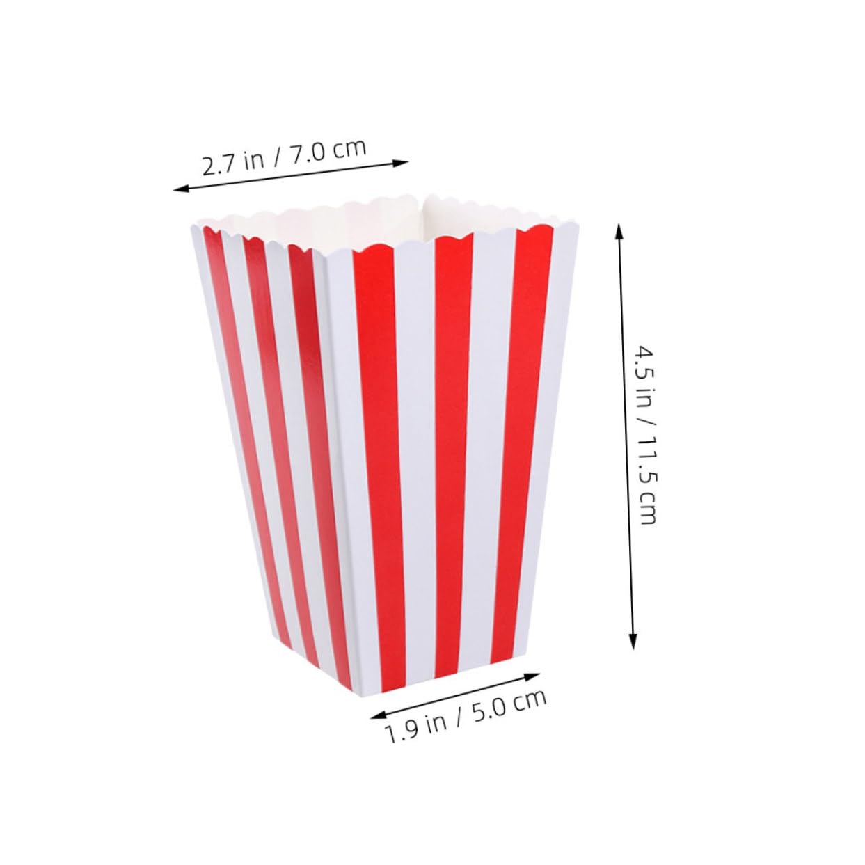 BCOATH Popcorn Boxes 25pcs Striped Carnival Popcorn Holders Paper Snack Cups Movie Theater Snack Containers