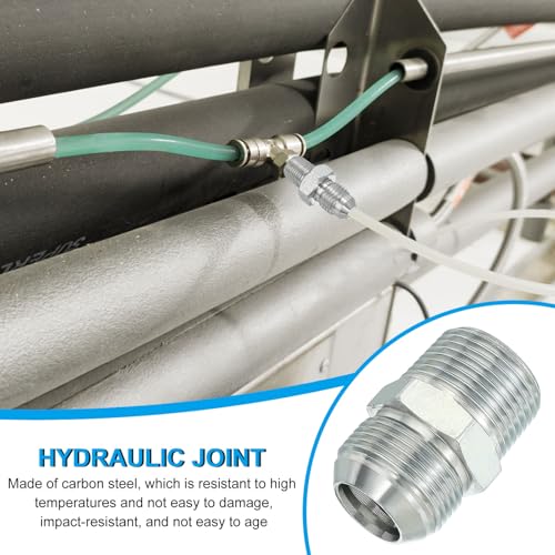 Image of PATIKIL Pipe Adapter Connector 1-5 /16 inch Male 74 Flare JIC x 1 inch Male R Pipe Fitting Oil Feed Restrictor Fitting Hydraulic Connector for Oil Steam Water Pipelines System