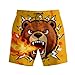 Mustard Yellow Man Print Pants Shorts for Mens Beach Funny Hawaiian Tropical Straight Leg Elastic Waist Summer Fall Shorts 2026 Clothing Fashion S