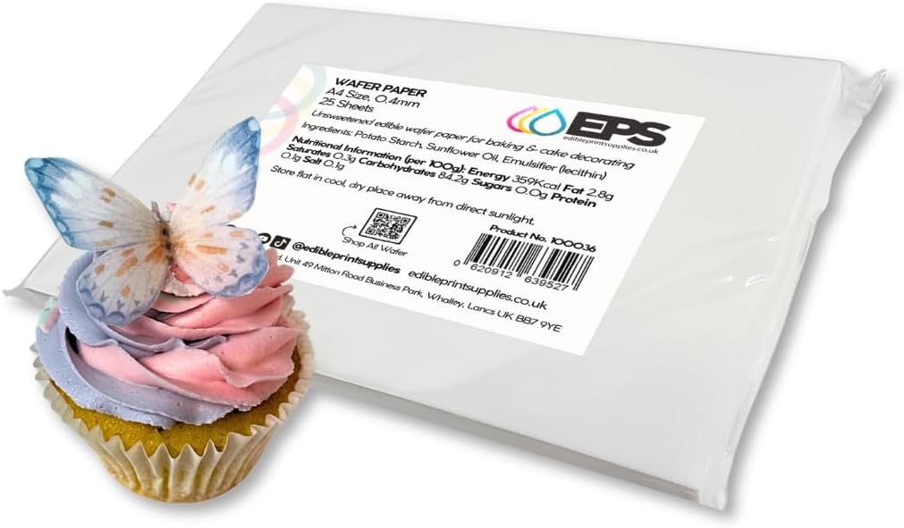 EPS Edible Wafer Potato Starch Paper Pack 25 plain white A4 sheets