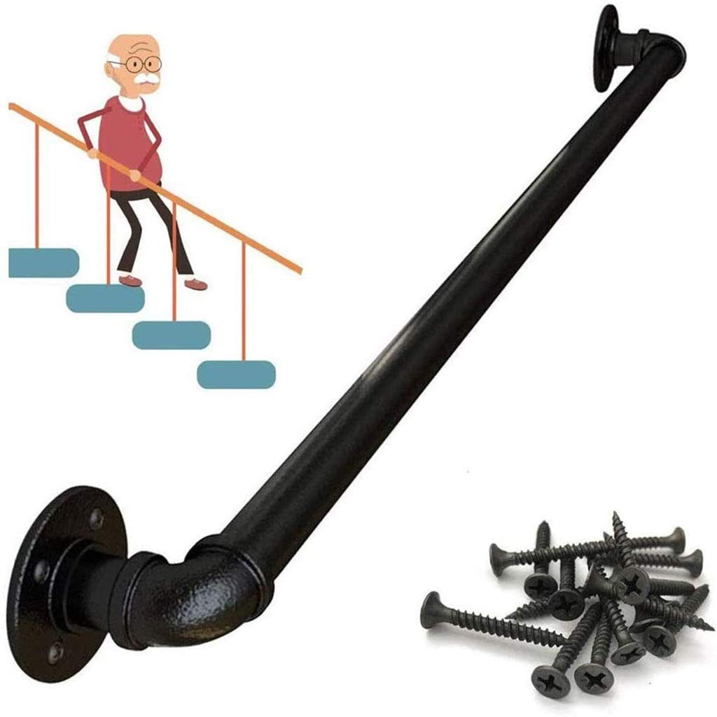 KHLMSRXJ Stair banister handrail Stair Handrail Kit (1ft-20ft)， Wrought Iron Pipe Handrail，Corridor Support Bar，Lofts Decking Railings， Children'S Elderly Safety Handrails (Size : 7ft)