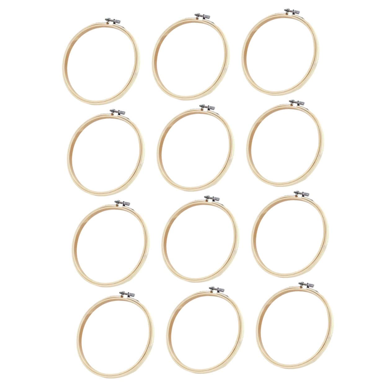 Housoutil 12Pcs Embroidery Hoops Cross Stitch Frames for DIY Crafts Birthday Present for Beginners Intermediate Smooth Holders for Sewing Needlework