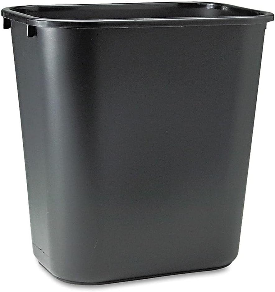 Rubbermaid Commercial Products Fg295600Bla Plastic Resin Deskside Wastebasket, 7 Gallon/28 Quart, Black