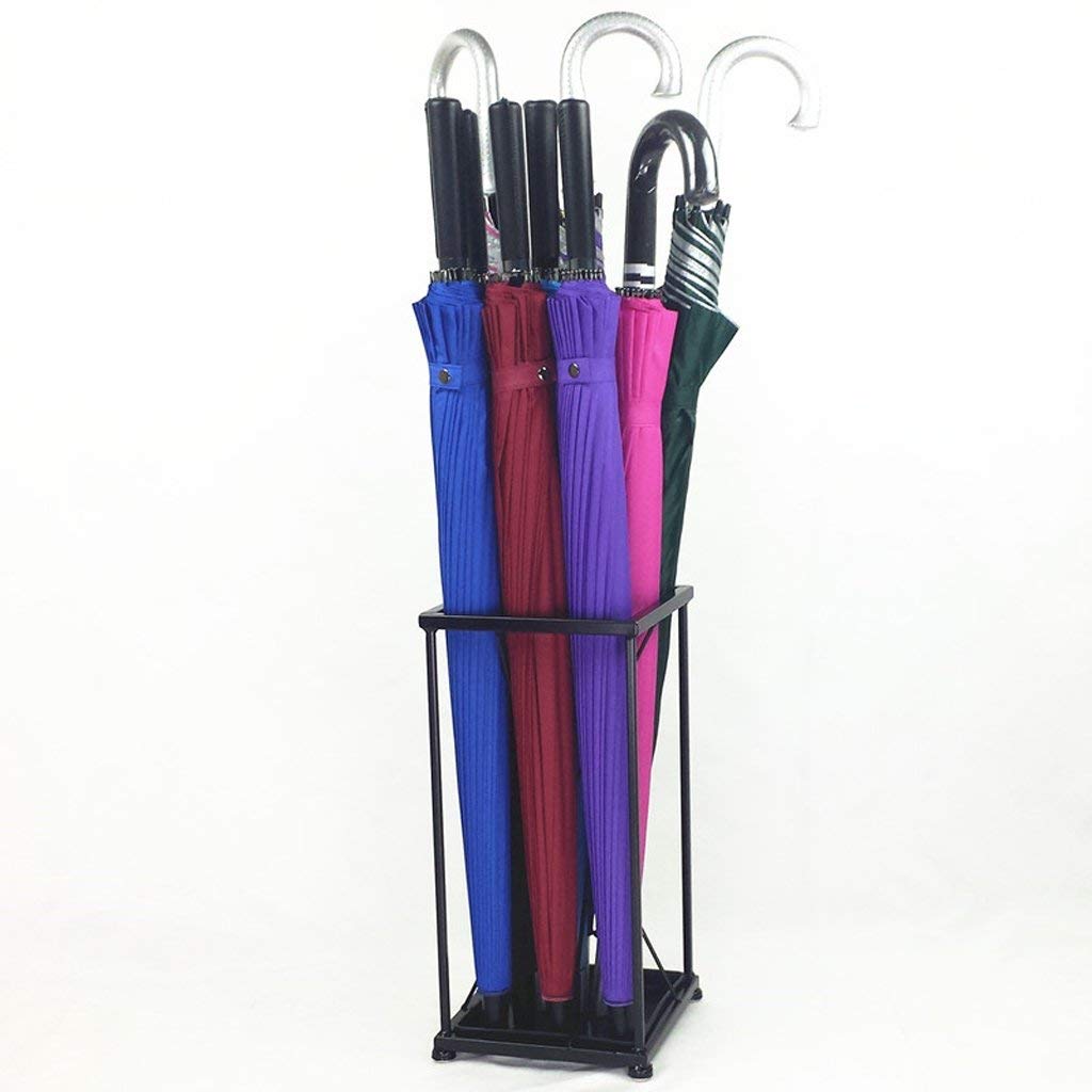 FCXWEVR Umbrella Stand with Drain Tray for Household and Hotel Creative Simple Design Floor Storage Bucket for Umbrellas Black 20 * 20 * 49CM.
