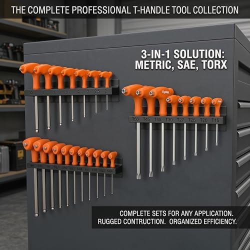 Magnetic T-Handle Hex Key Organizer for ICON, Fits SAE, Metric & Torx Sets, Holder Only, Heavy Duty Magnetic Tool Storage Rack for Garage Workshop, Tools Not Included image 5